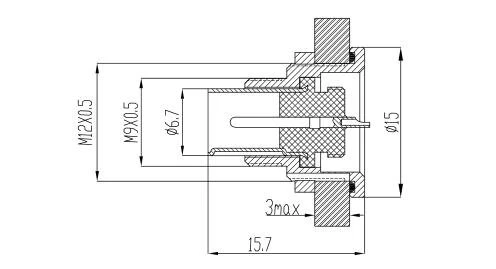 m9 male connector dimensions