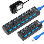 Высокоскоростной 7-портовый 4-портовый USB3.0 Адаптер-концентратор с питанием